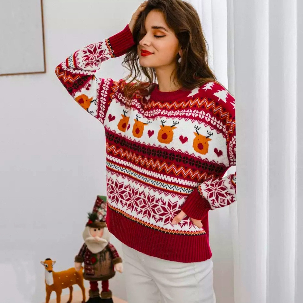 Ugly Christmas Sweater Family Matching Outfit for Holiday Party Knitted Pullover